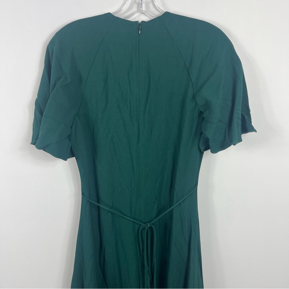 Erdem Tie-detailed Embellished Crepe Midi Dress Size 4 NWT Emerald Green - Picture 9 of 10